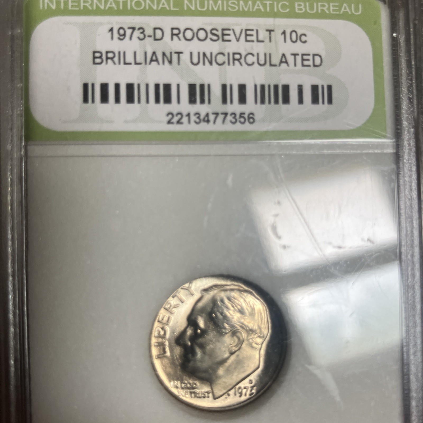 1973-d Rosevelt Brilliant Uncirculated INB Slab