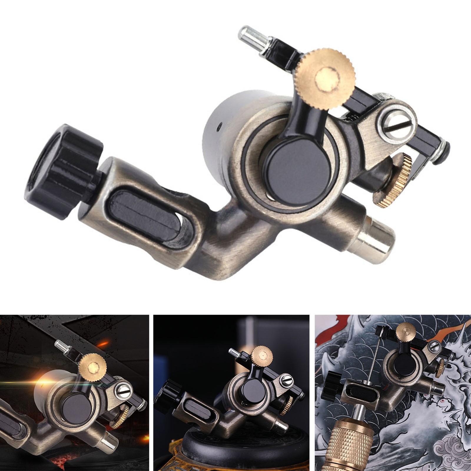 § Bronze Tattoo Machine Copper Alloy Liner Shader Stroke Adjustable