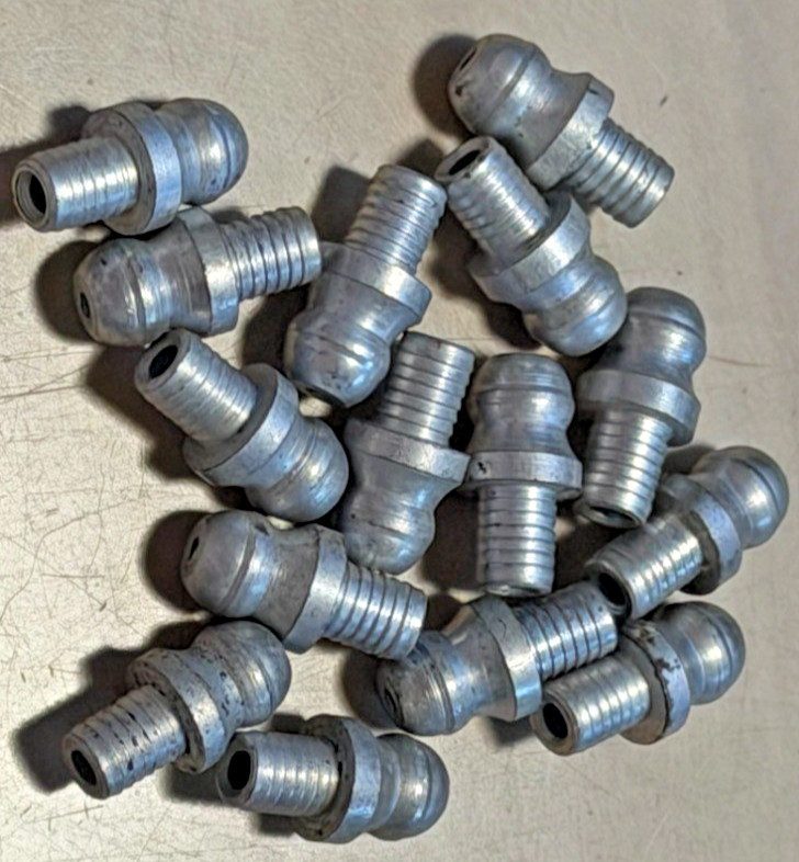 15 pc. of 3/16" Zinc Plated Steel Straight Drive-In Grease Fittings