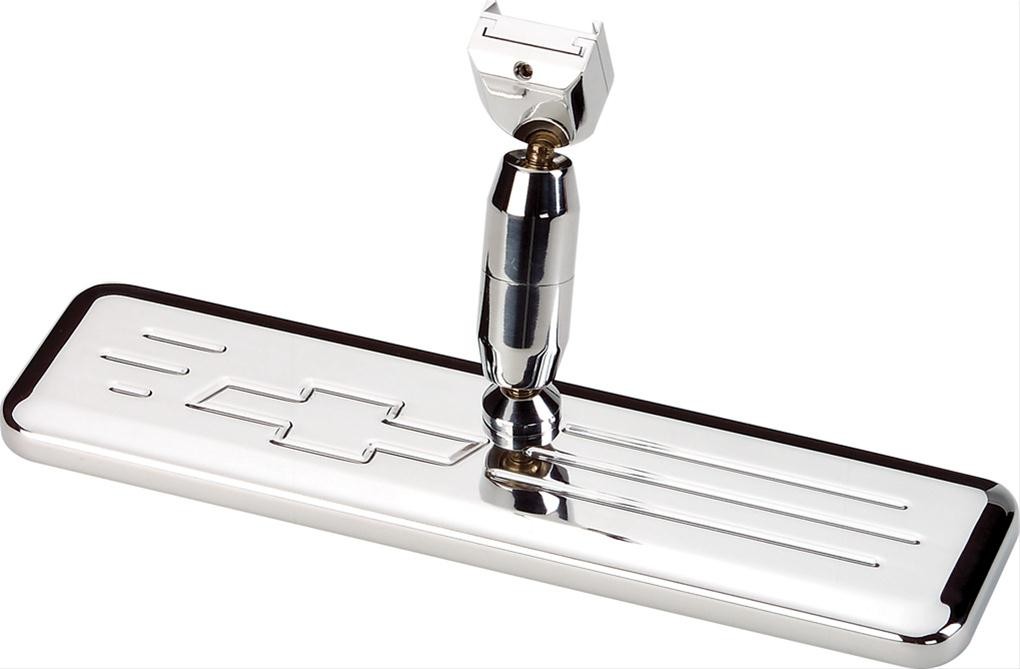 Billet Spec Rearview Mirror Rectangle Ball-Milled Bowtie Emblem Billet Univ