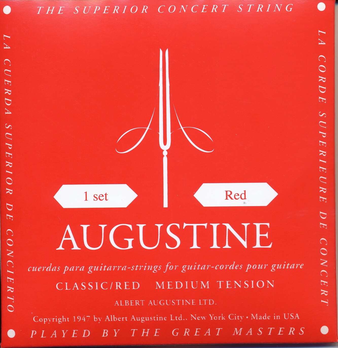 AA Augustine Medium Tension Classical Guitar Strings (3-Pack) Red
