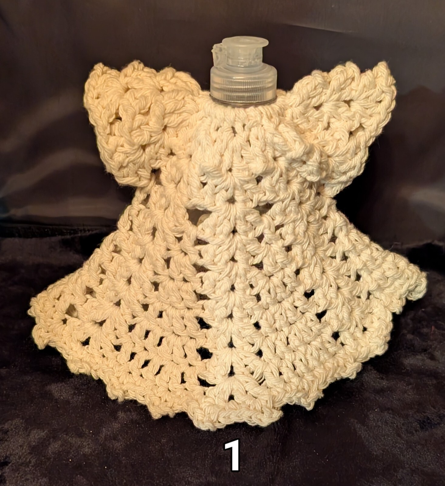 Hand Crochet Dish Soap Dress Cover For 7floz Of A Bottle Of Dish soap