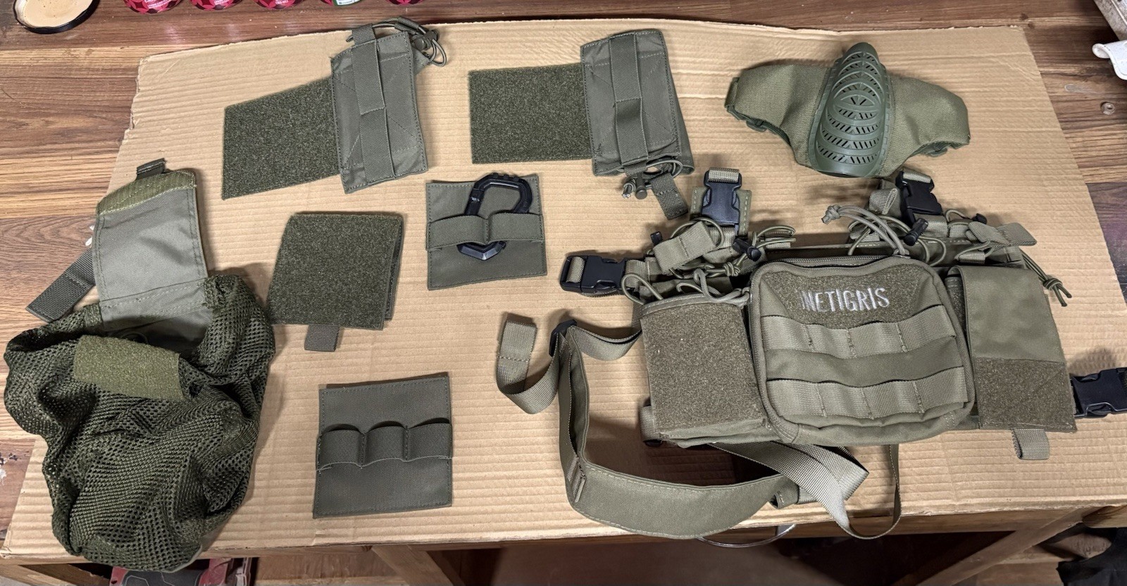 Chest Rig Starter Kit OD Green Tactical Chest Rig With Face Mask And Dump Pouch+