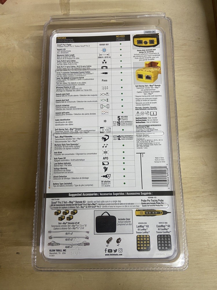 KLEIN TOOLS SCOUT PRO 3 CABLE TESTER KIT VDV501-851 (New)