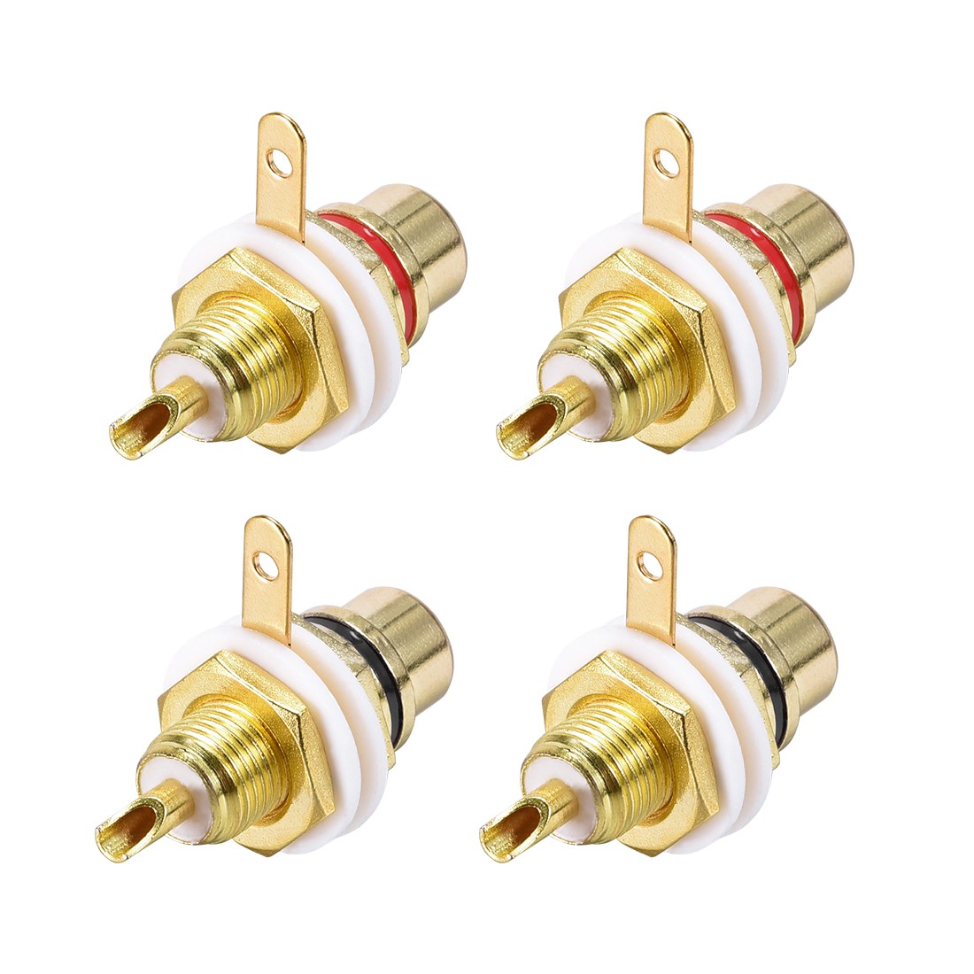 Pack of 4 RCA Female Panel Mount Chassis Socket Jack Connector