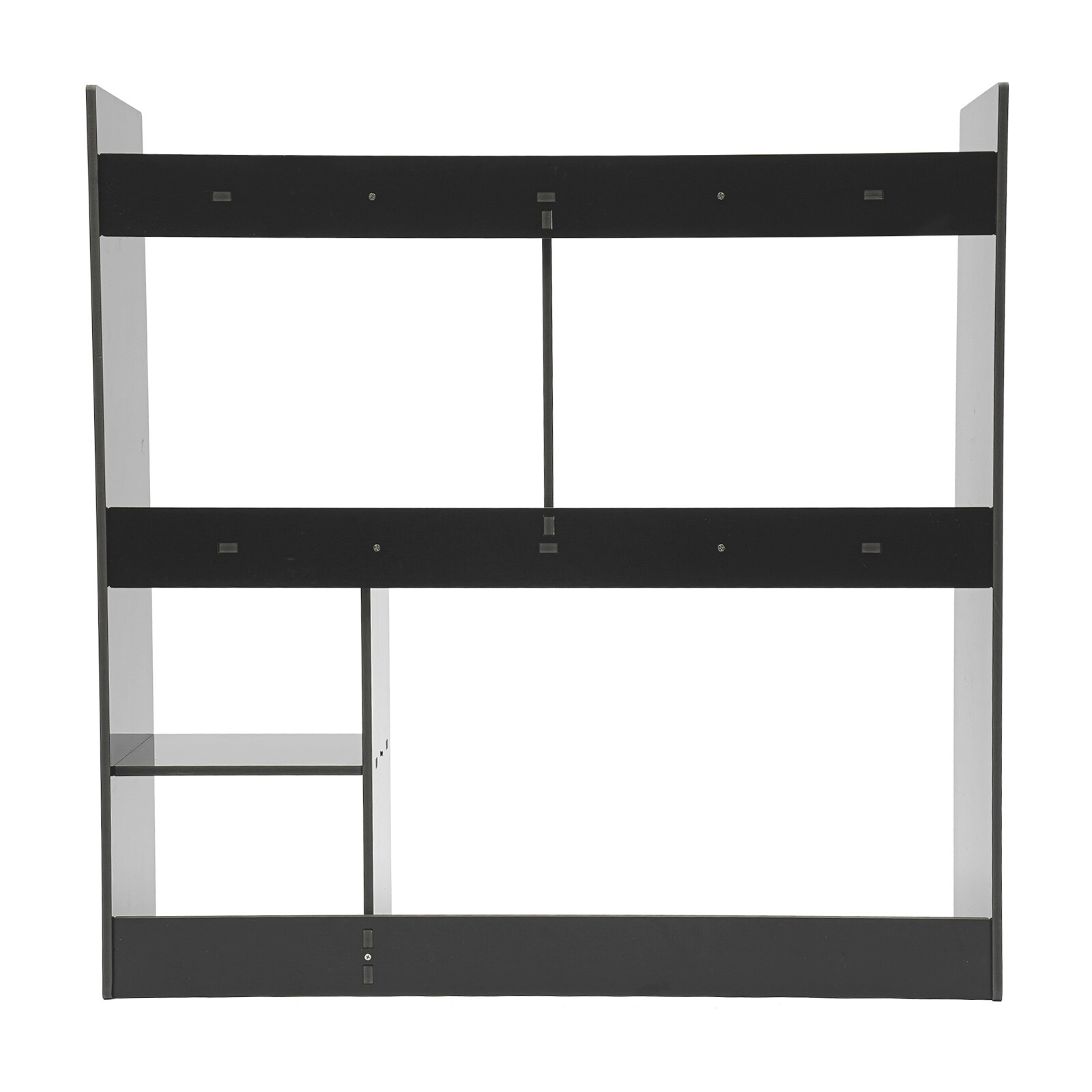 3-Tier Desktop Shelf Rectangular Desktop Bookshelf Desktop Display Rack Black US