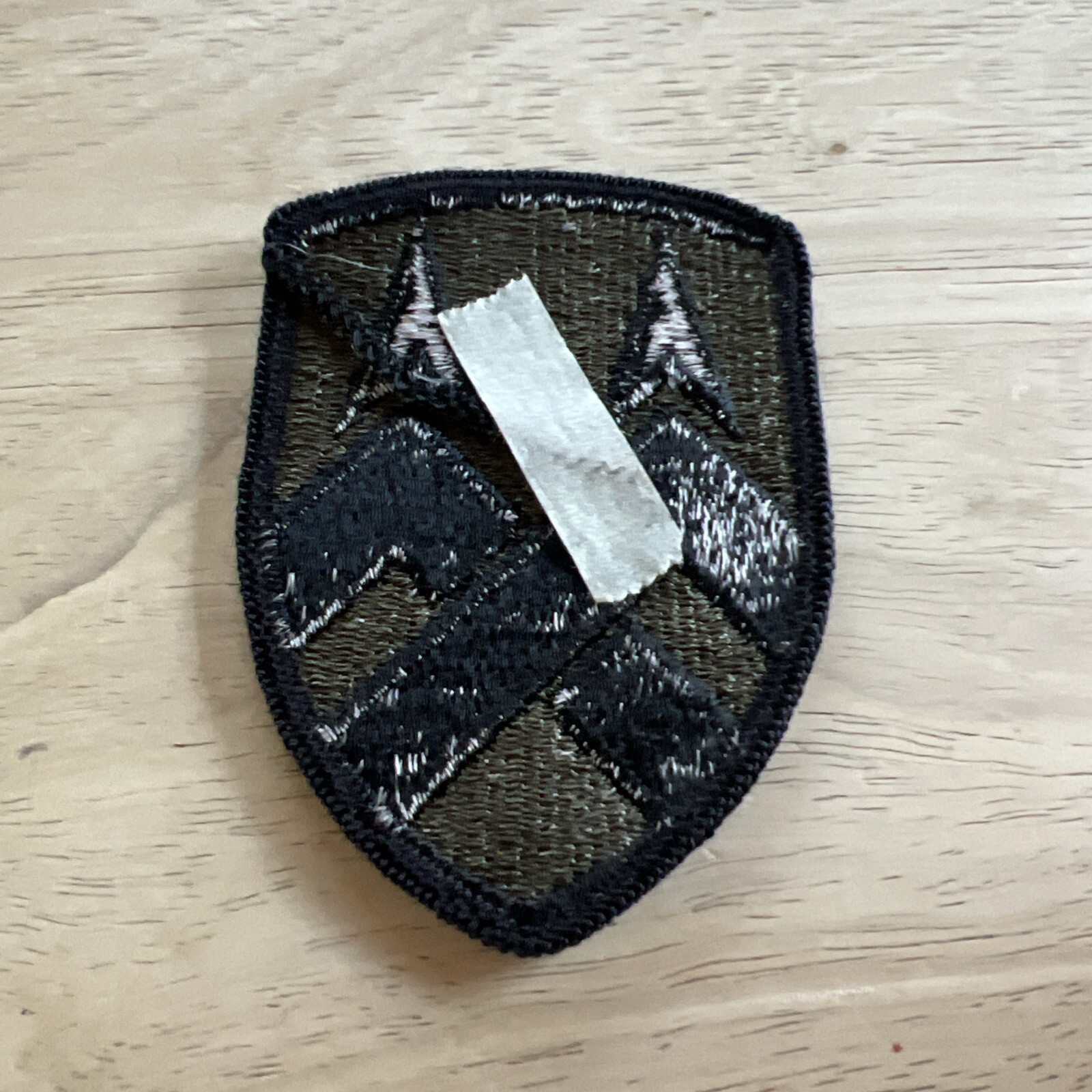 377th SUPPORT COMMAND PATCH - SUBDUED COLOR BLACK ON OLIVE