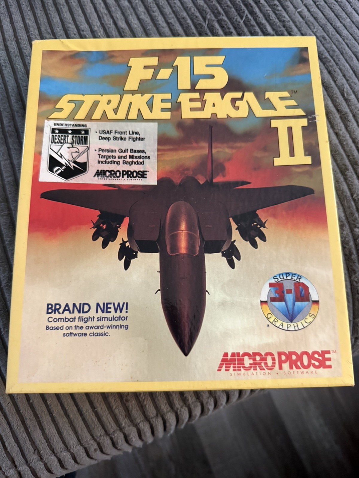 1990 Micro Prose F-15 Strike Eagle II - Mint in Box
