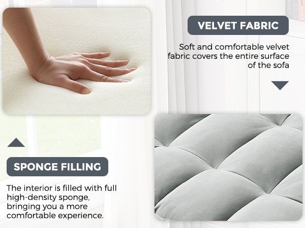 Convertible Sleeper Sofa Bed Velvet Loveseat with Pull Out Bed Futon Sofa Couch
