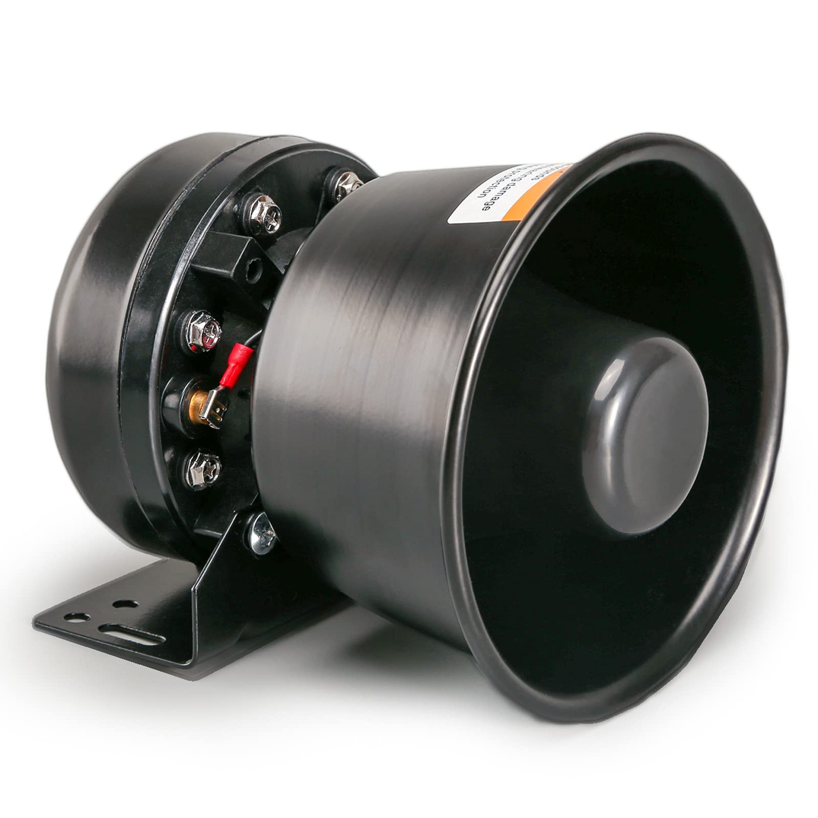 BooYu 200 Watt High-Performance PA Siren Horn Speaker [Black Black - Steel