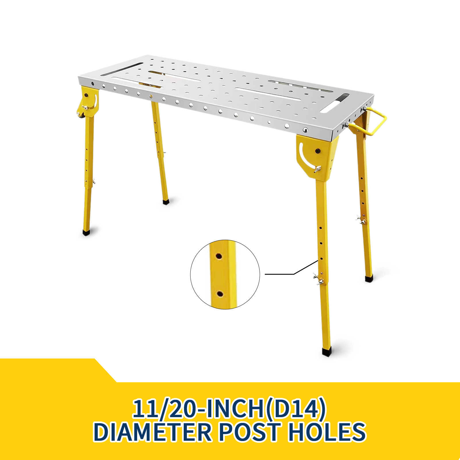 Welding Table, Portable Folding Workbench With Adjustable Height for Garage,Shop