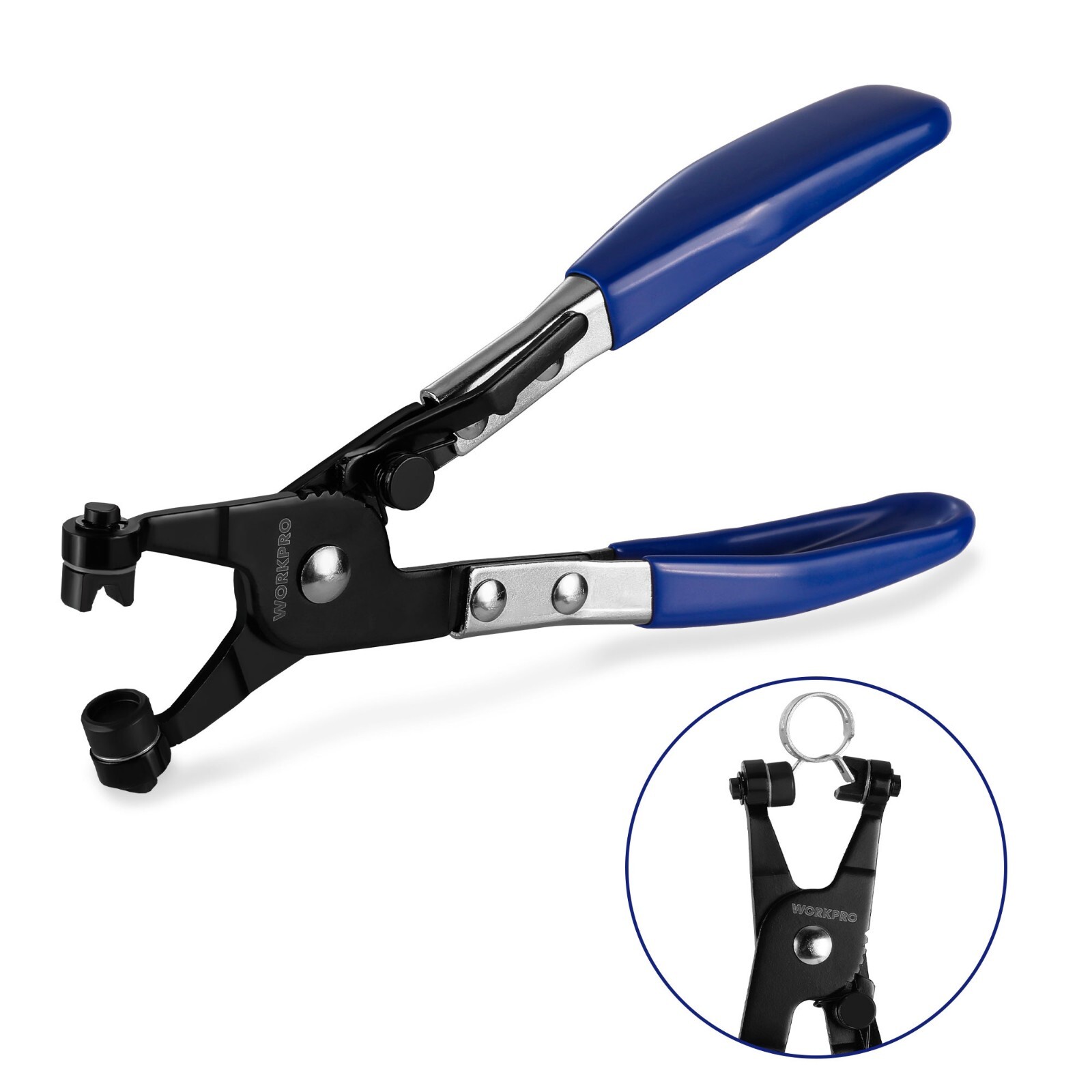 WORKPRO Hose Clamp Pliers with Swivel Flat Band  for Removal and Installation