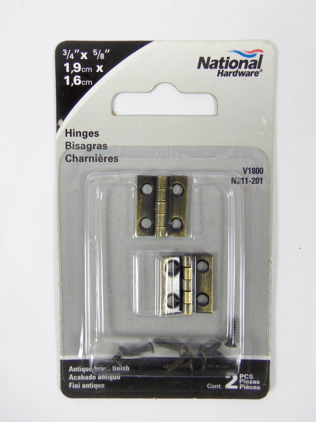 National Hardware ¾” x 5/8” Brass Hinge 2 Per Pack N211-201