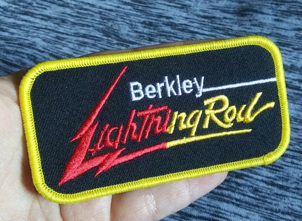 PATCH Berkley Fishing Lightning Rod Sew On Patch Logo for  Trucker Hat
