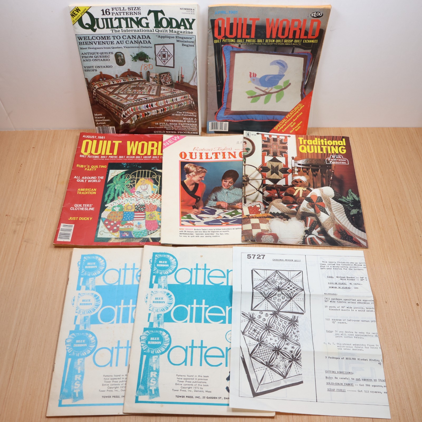 LOT Of 8 VINTAGE Quilting Books Pattern Magazines VARIOUS 1970S 1980S