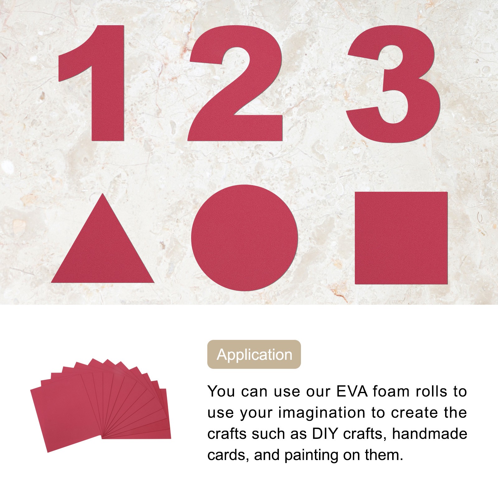 EVA Foam Sheets, [for Arts] - 11x8Inch 1.7mm Thickness / Dark Red / 12 Pcs