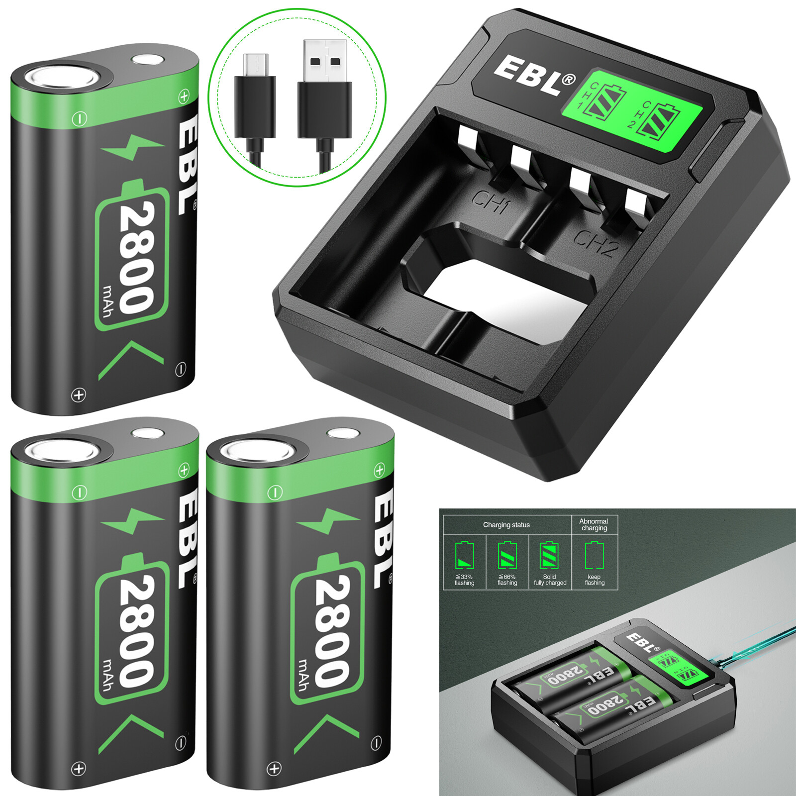 Rechargeable Battery for Xbox One /Xbox One S / X / Elite Controllers no charger
