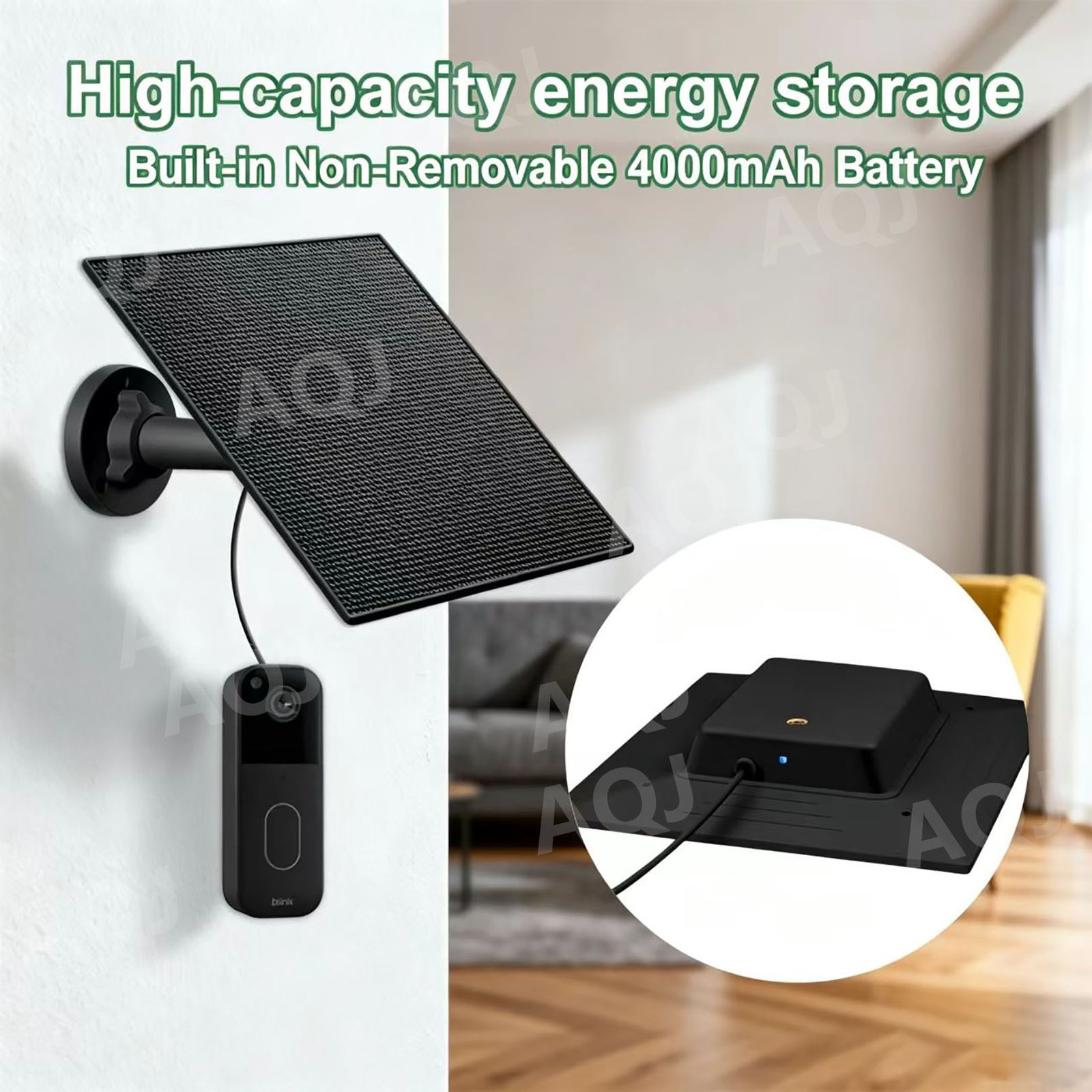 Solar Panel for Blink Camera, Solar Panel 3W Compatible with Blink for blink 4th