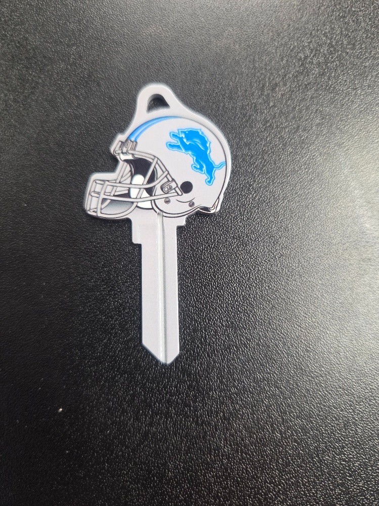 NFL DETROIT LIONS HELMET KWIKSET KW1/KW10 KEYBLANK - READ DETAILS BELOW