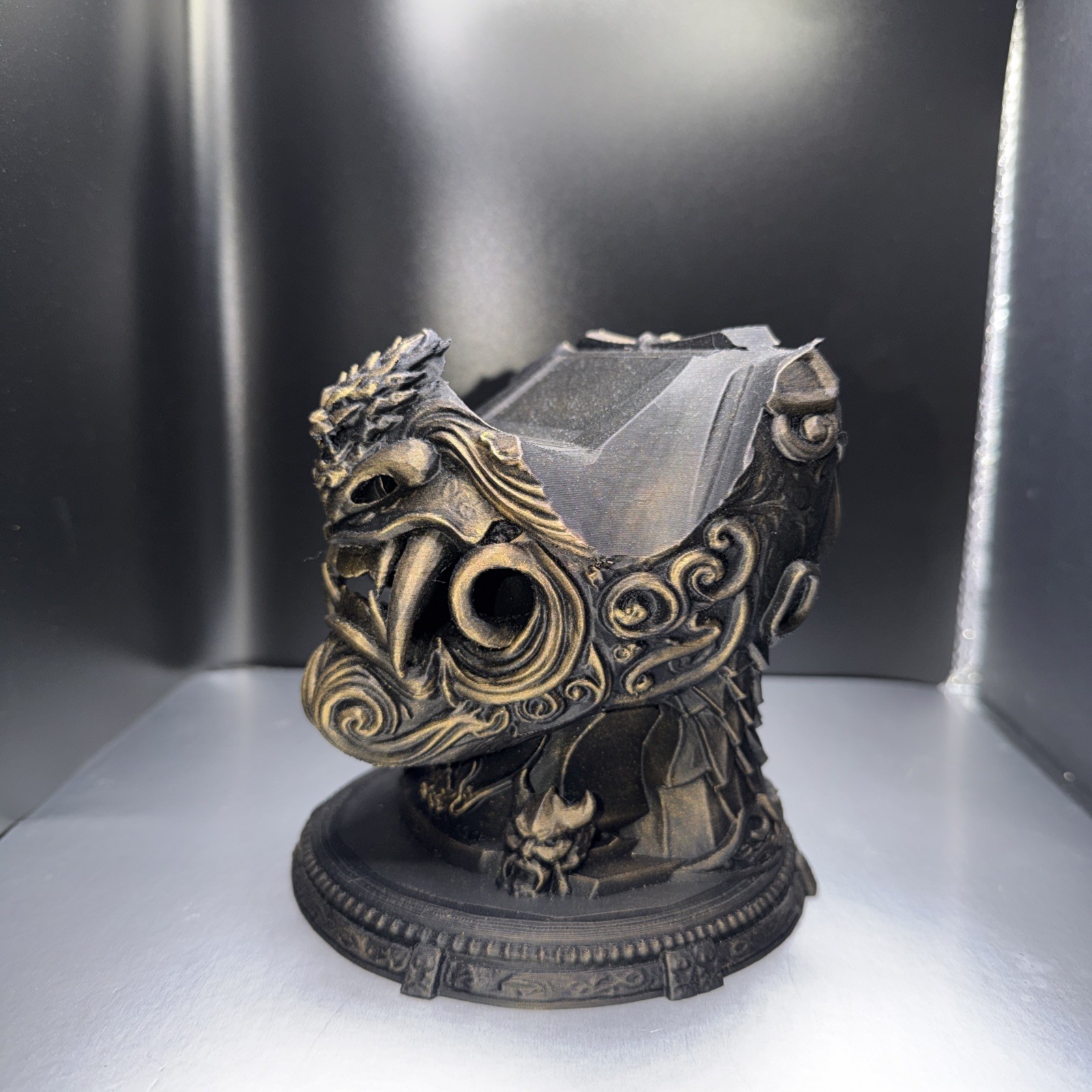 Oni Mask Samurai Controller Stand Gaming Holder Desk Decor Painted 3D Printed