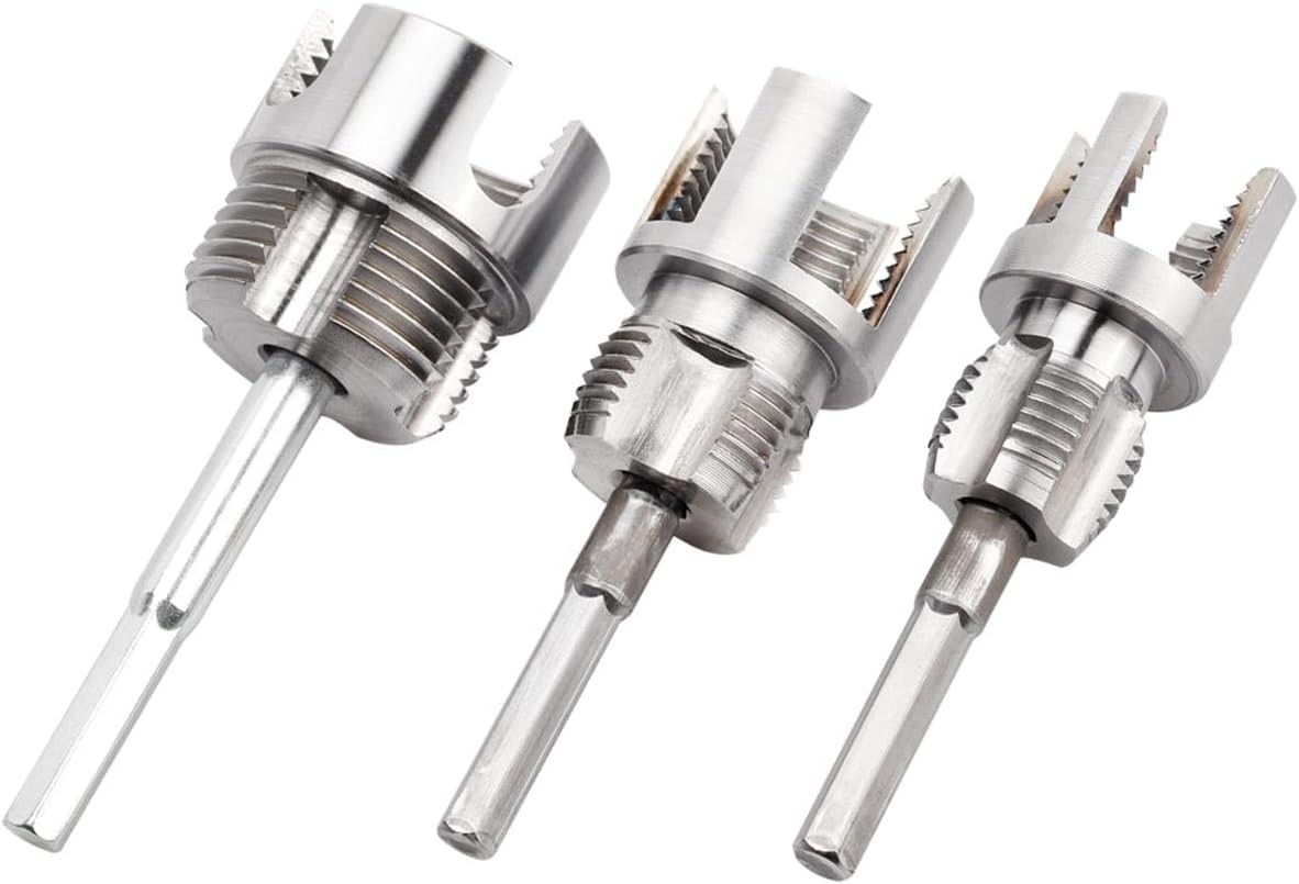 3Pcs PVC Pipe Threader Kit 1/2" 3/4" 1" NPT Integrated Internal & External Pipe