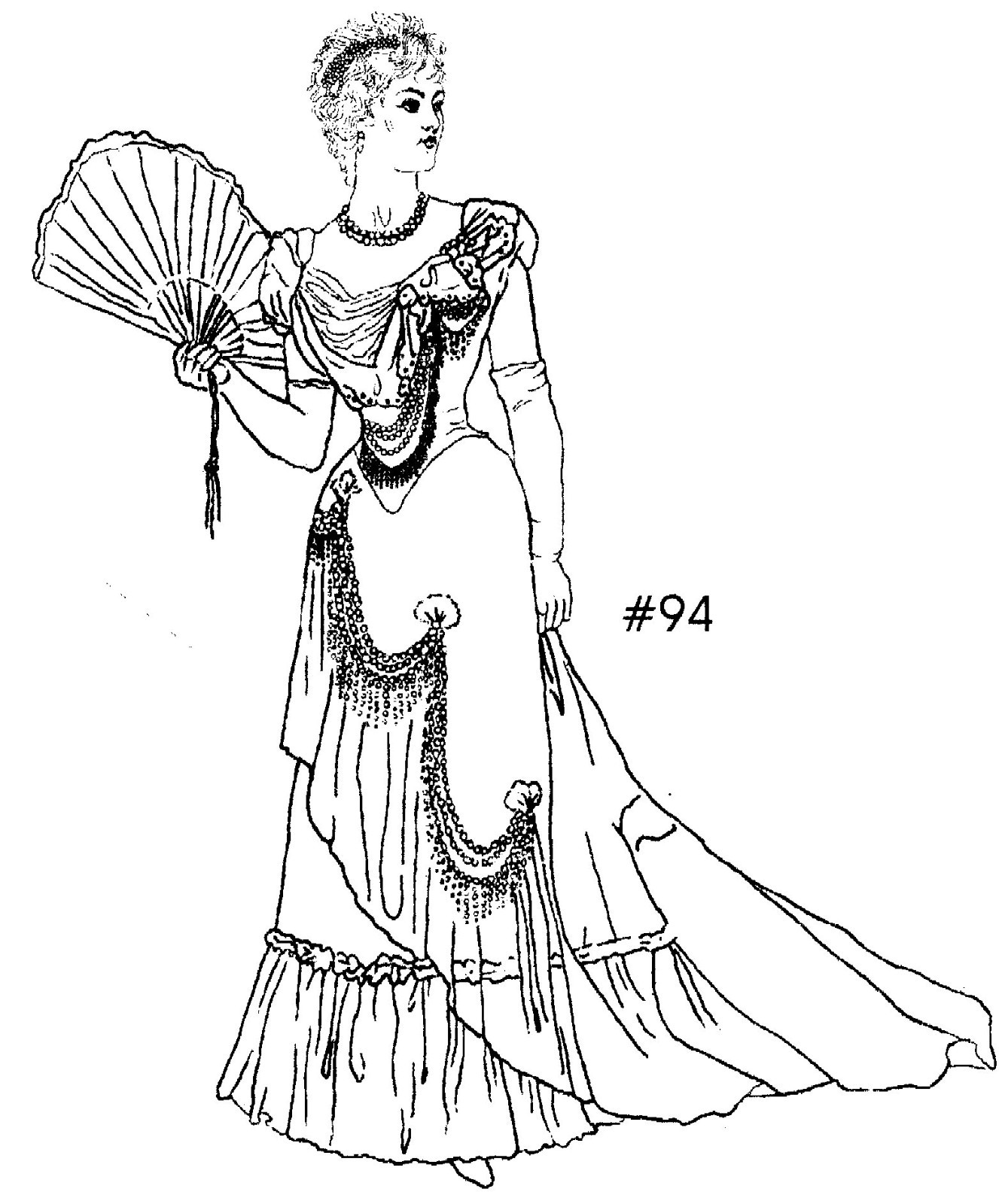 Bailey Sewing Pattern 1893 Ball Gown for 24" Lady Dolls #94