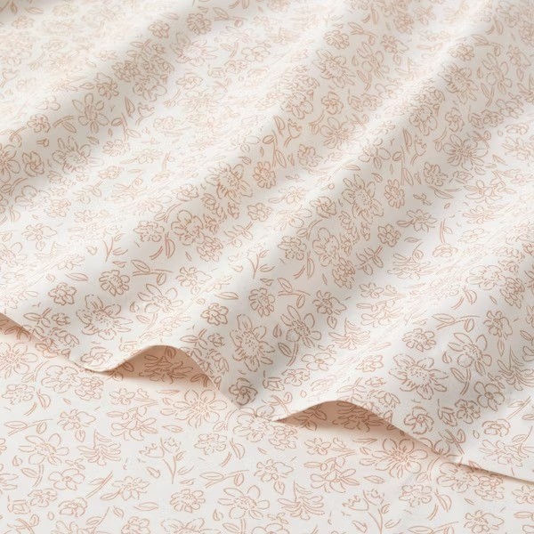 King Microfiber Sheet Set Orange Dusk: Polyester, Peached Finish, 80 x78