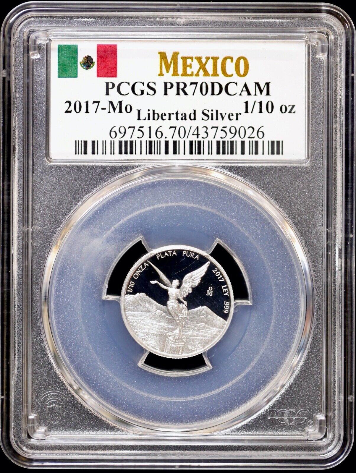2017-Mo Mexico 1/10 oz Silver Proof Libertad PCGS PR 70 DCAM
