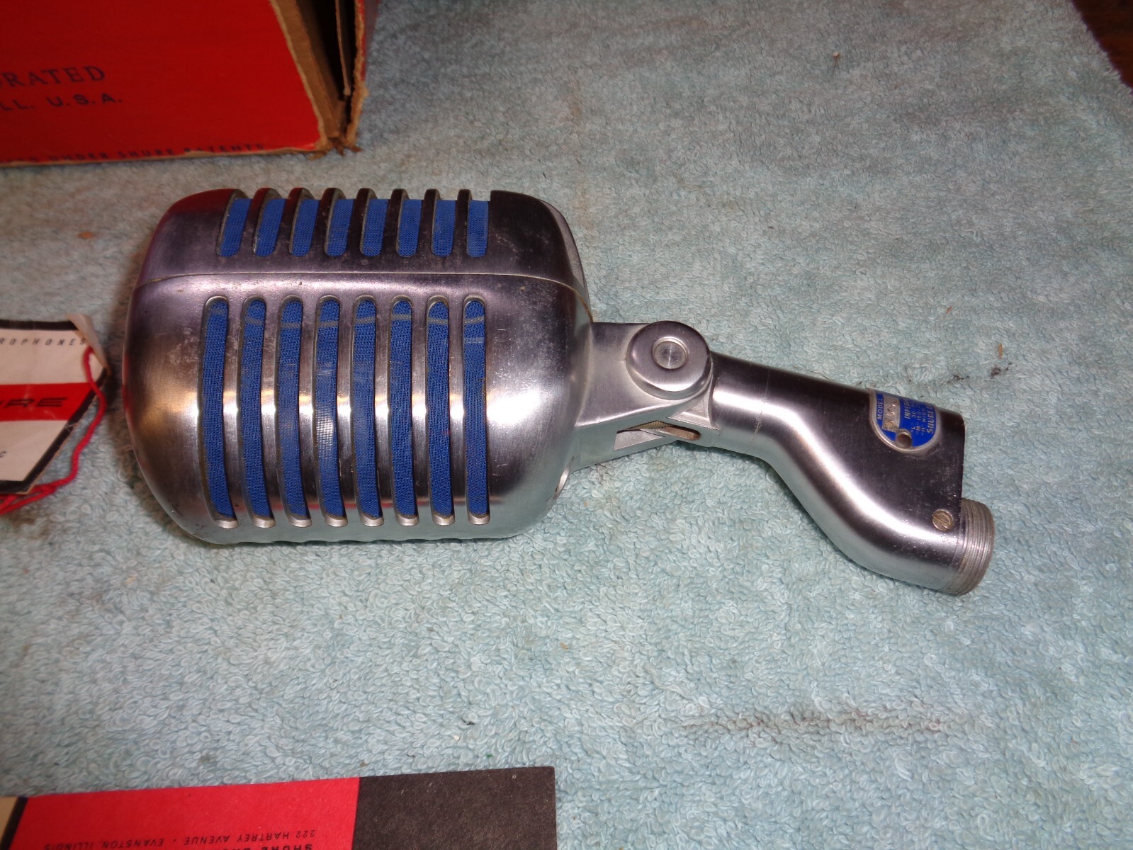 Shure 55S Vintage Dynamic Elvis Art Deco Microphone (tested, works well)