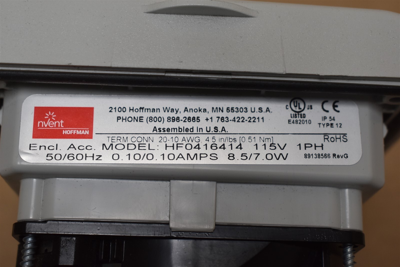Hoffmann Side Mount Filter Fan Model No. HF0416414