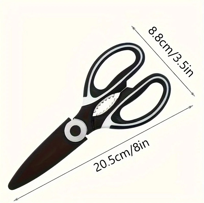 1pc Heavy Duty Stainless Steel Kitchen Scissors Multi Function Shears - NEW