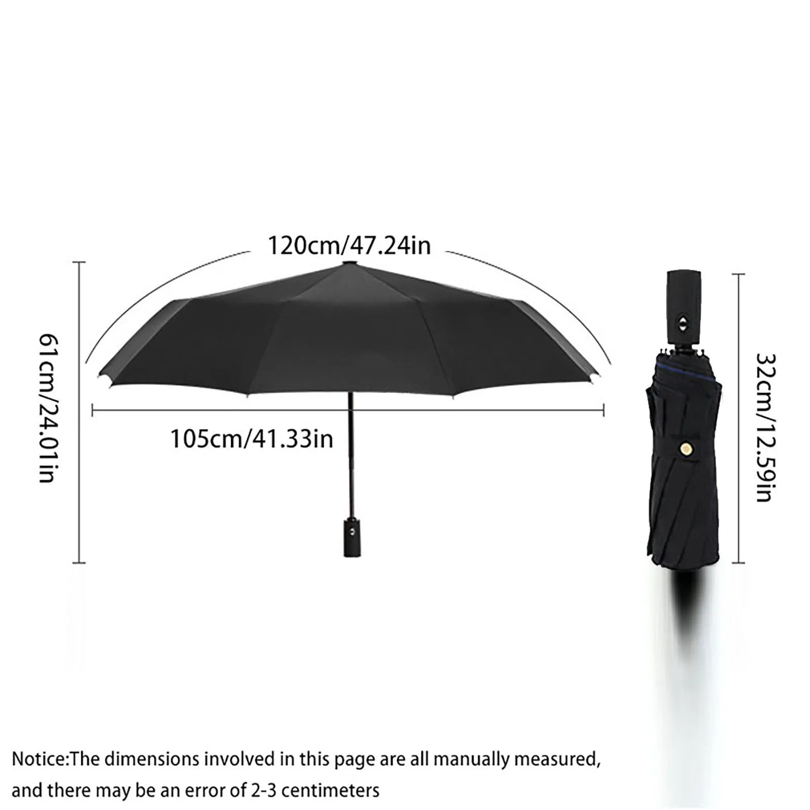 Large solid color one click automatic folding double-layer umbrella cloth umbrel