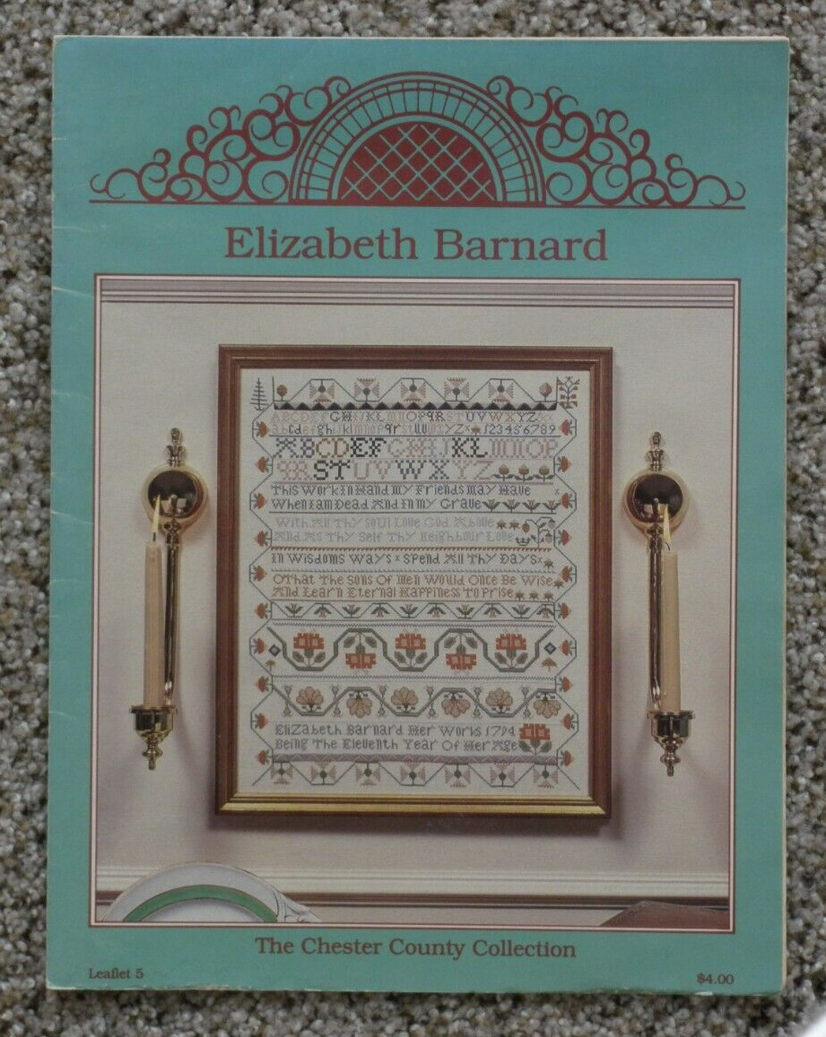 1987 The Chester County Collection Elizabeth Barnard Sampler Chart Leaflet 5