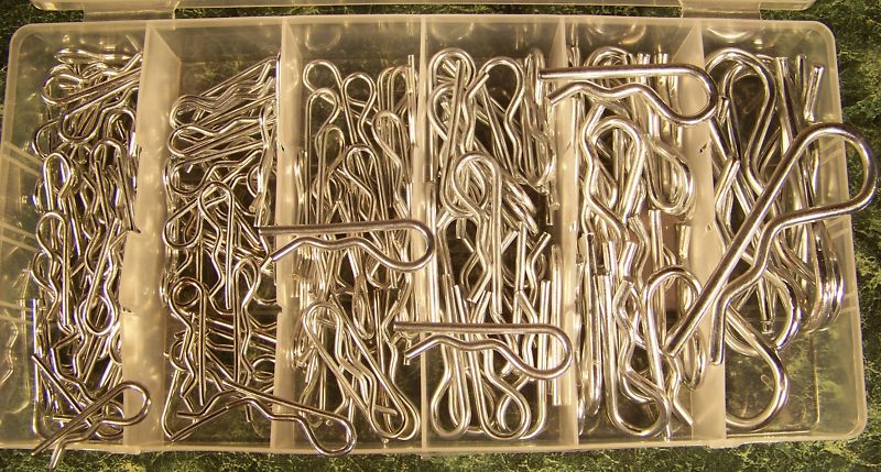 150pc HAIR PIN ASSORTMENT with Free Divider Storage Case 6 assorted Sizes Cotter