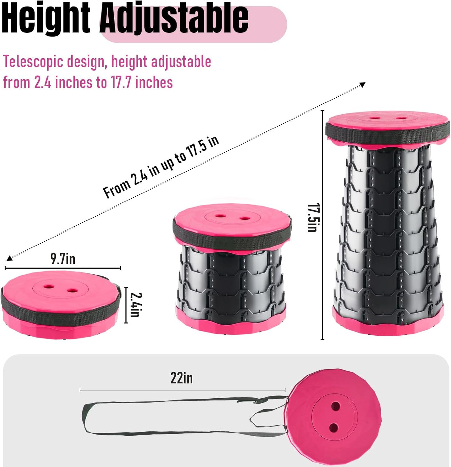 Upgraded Foldable Stool Thickened, Portable Collapsible Stool Retractable Stool
