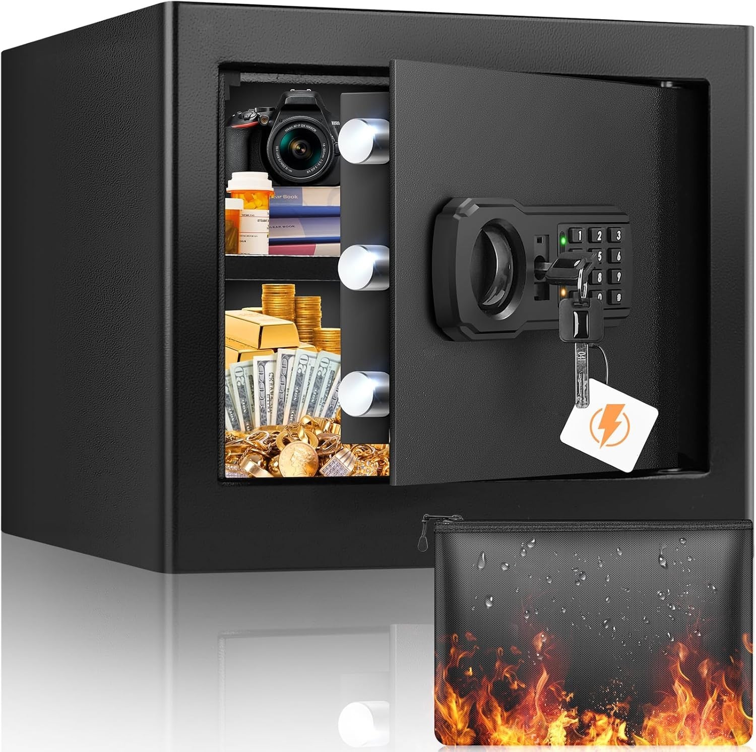 Caja Fuerte Grandes Cajas Fuertes Digitales De Seguridad Contra Fuego Dinero NEW