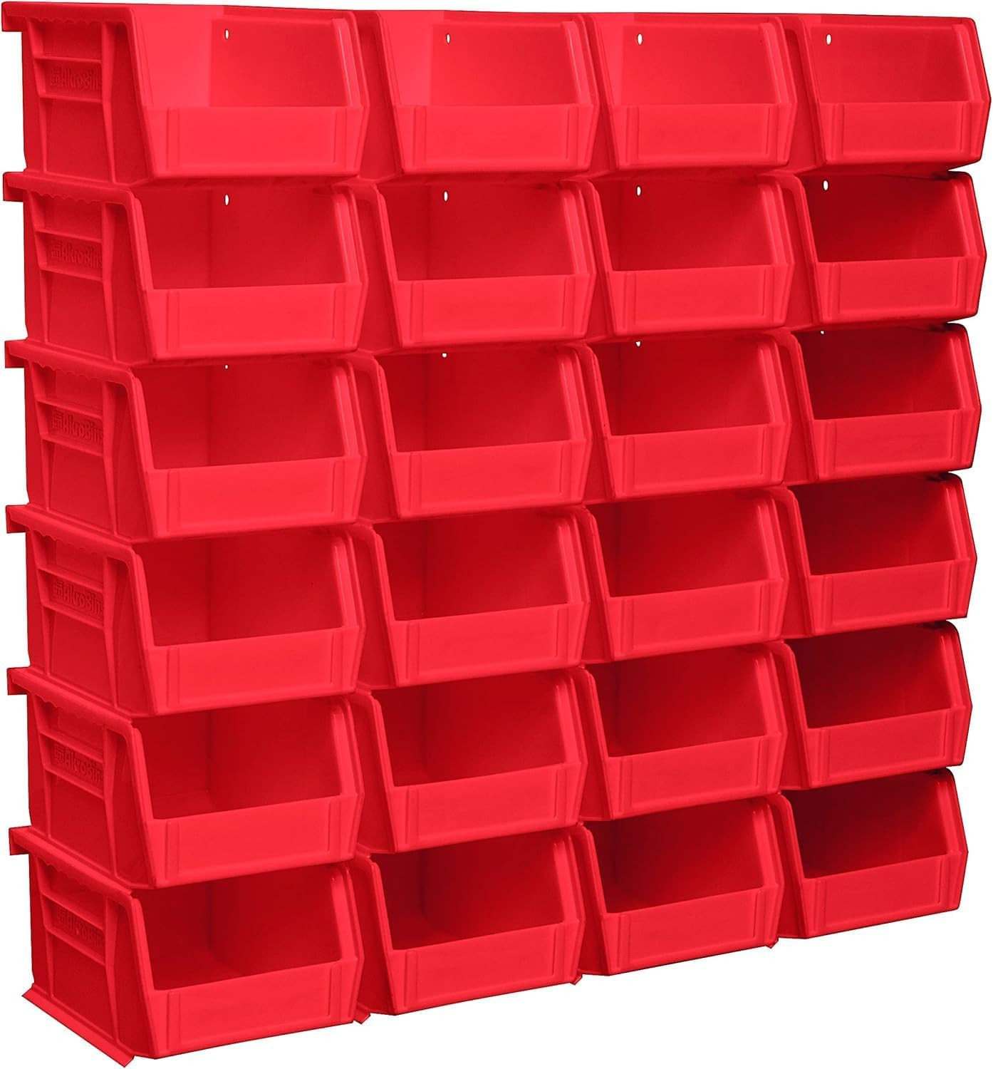 Akro-Mils 30210 AkroBins Plastic Storage Bins 5x4x3 Red 24 Pack