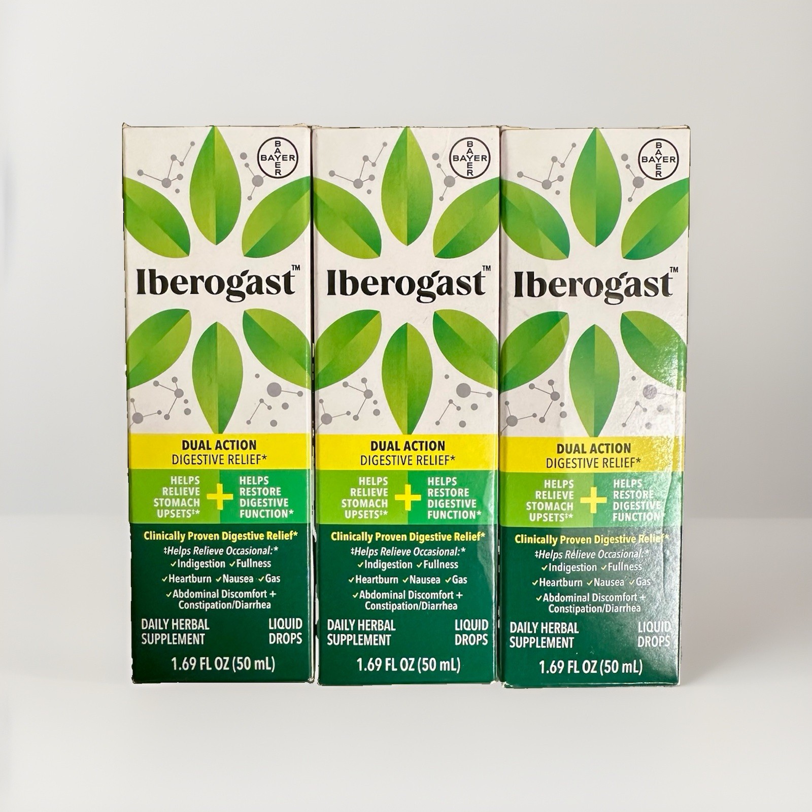Iberogast DUAL ACTION Digestive Relief 1.69oz  LIQUID DROPS Exp:2027+ (Lot Of 3)