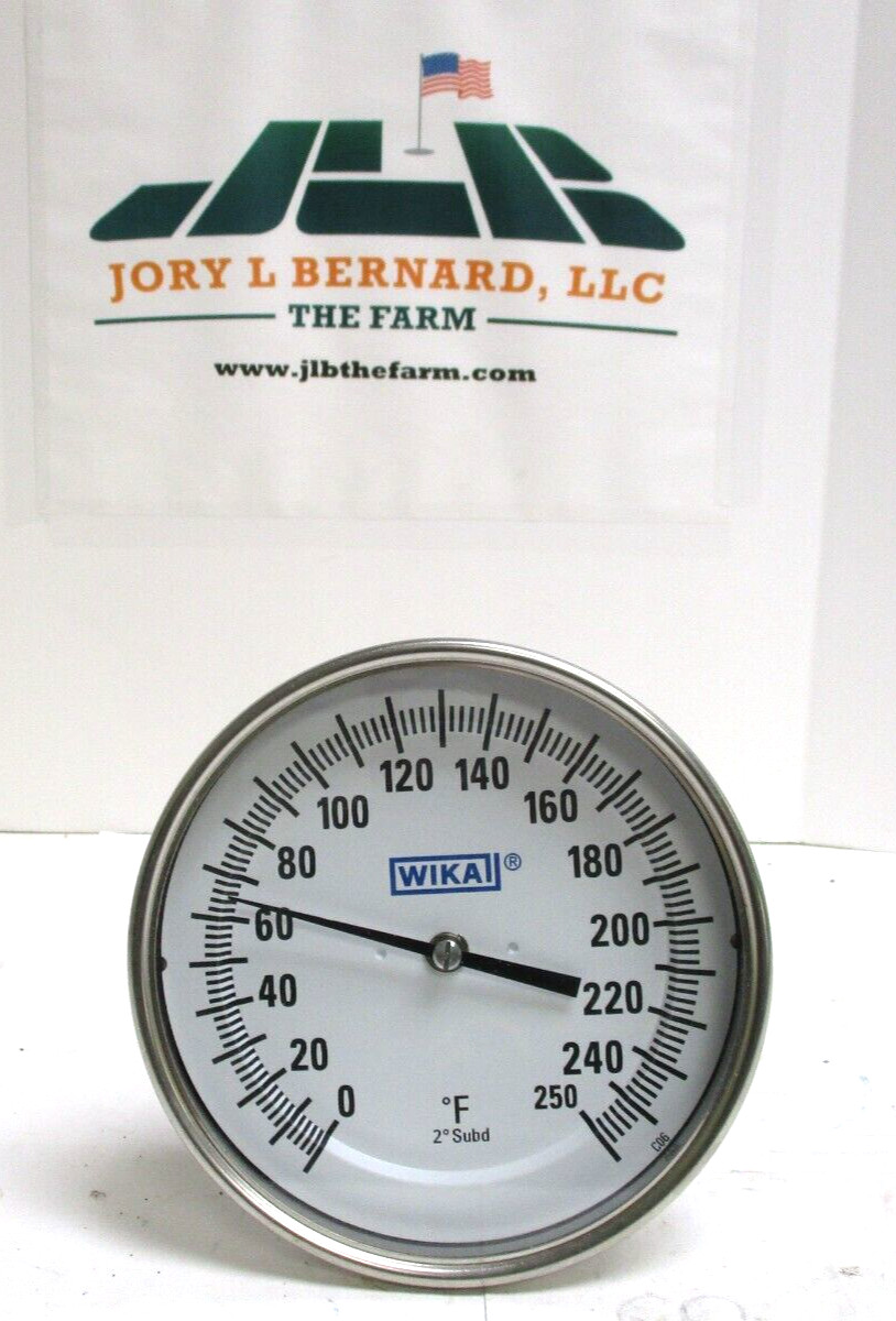 WIKA THERMOMETER , TG51 , 1/2" MNPT , 6" PROBE , 0-250* F , SURPLUS