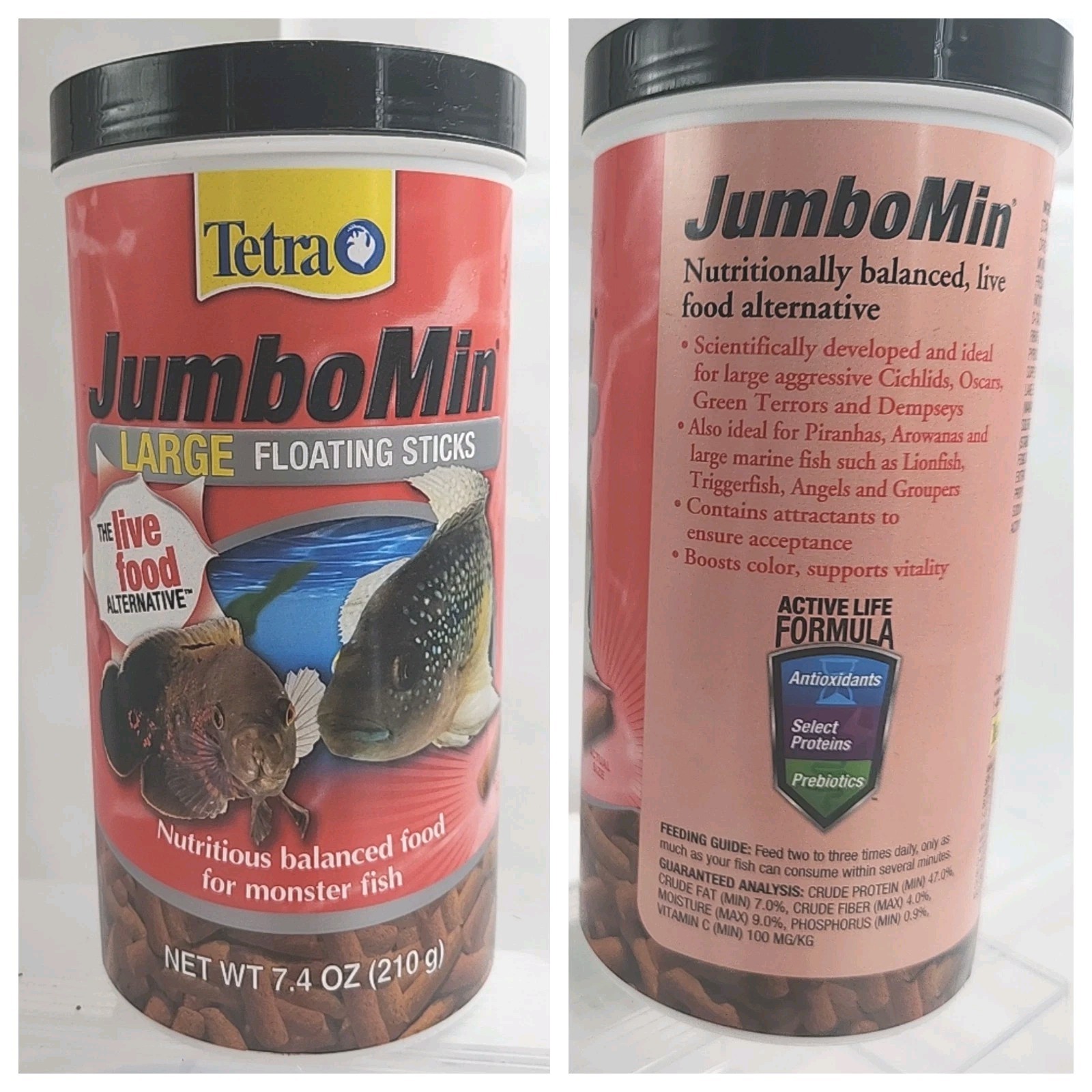 Tetra Jumbomin Large Floating Sticks, Food for Monster Fish, 7.4 Ounce