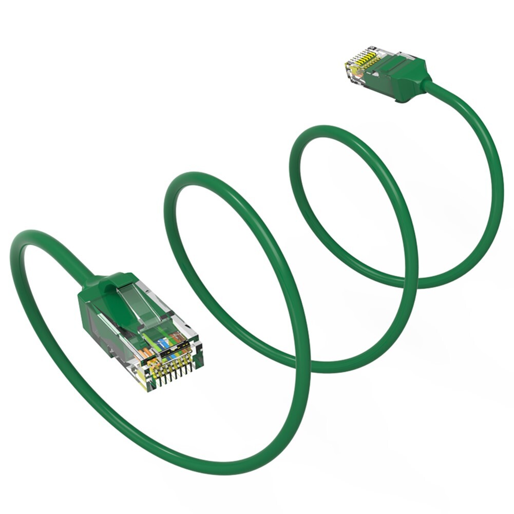 3FT CAT6 RJ45 Slim Ethernet LAN Network Patch Cable UTP Copper Wire 28AWG Green