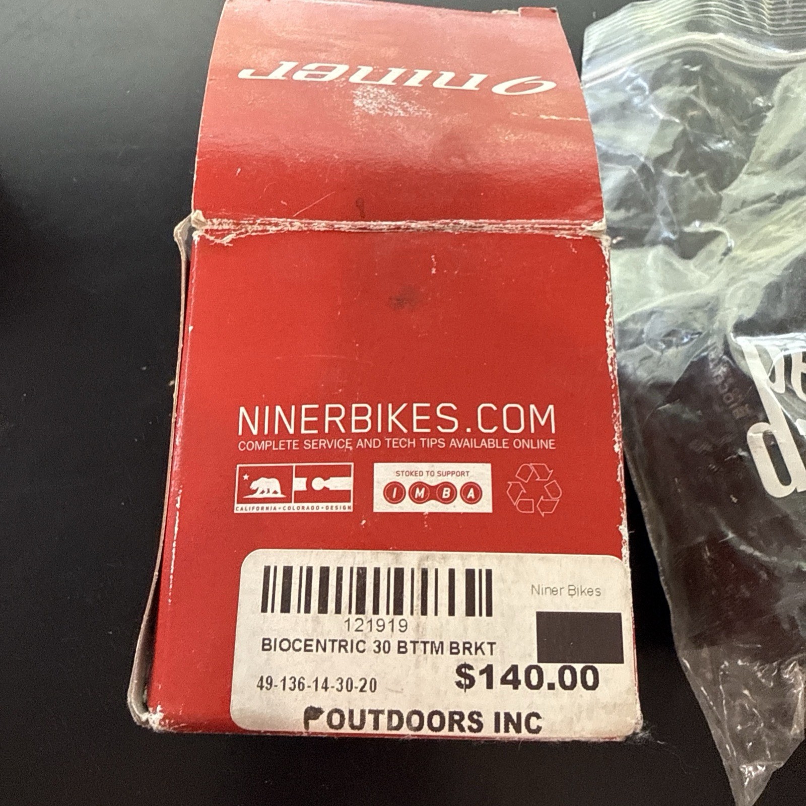 Niner Biocentric 30 Eccentric Bottom Bracket Black Aluminum Mountain Bike