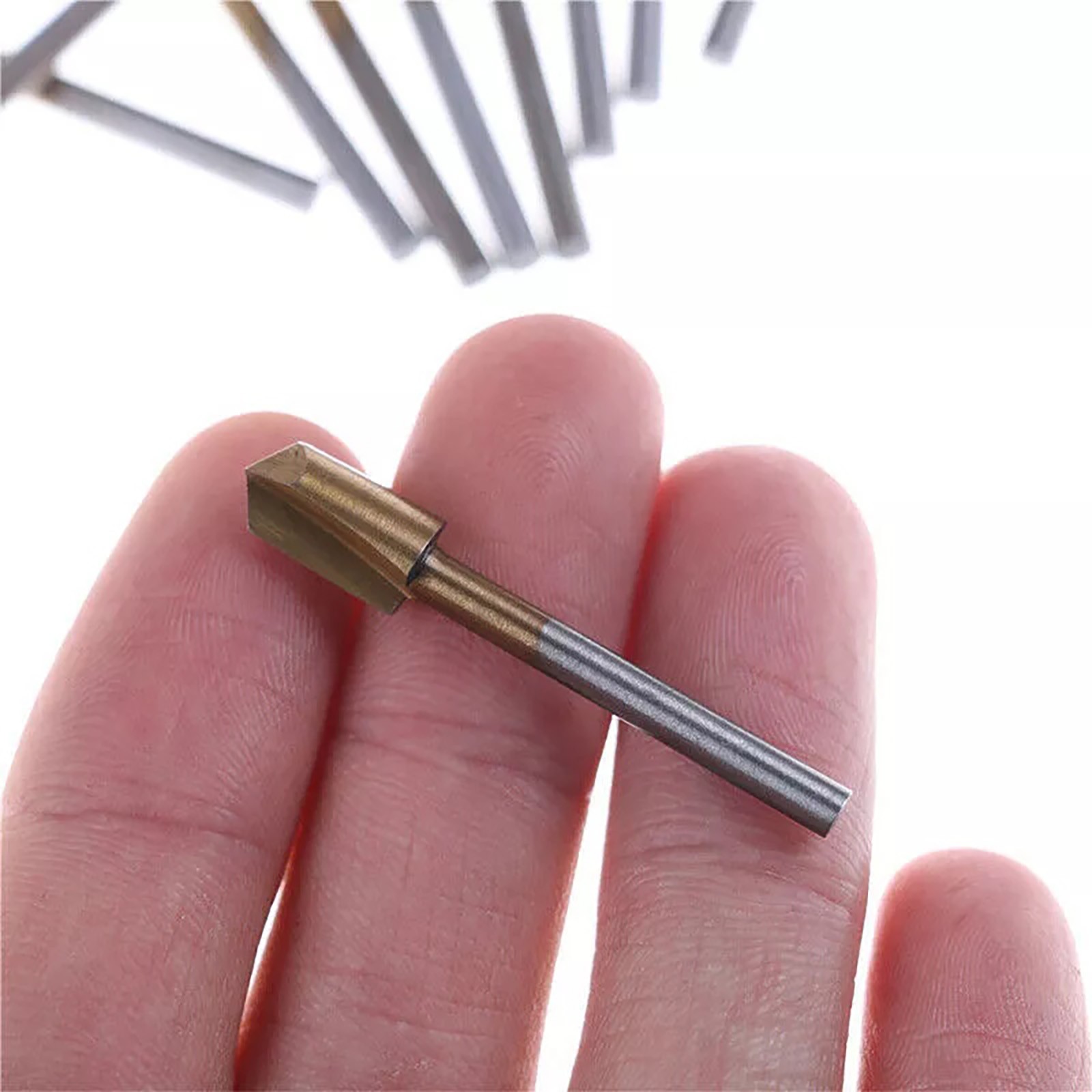 10x 1/8 inch 3MM Titanium Mini Hss Router Bits Trimmer Shank For Rotary Tool
