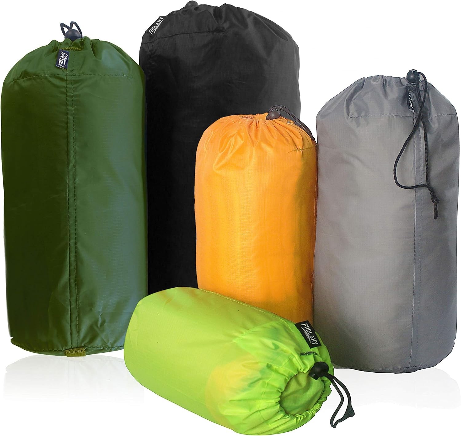 Ultralight Stuff Sack Set 5-Pack for Travel, Hiking & Backpacking