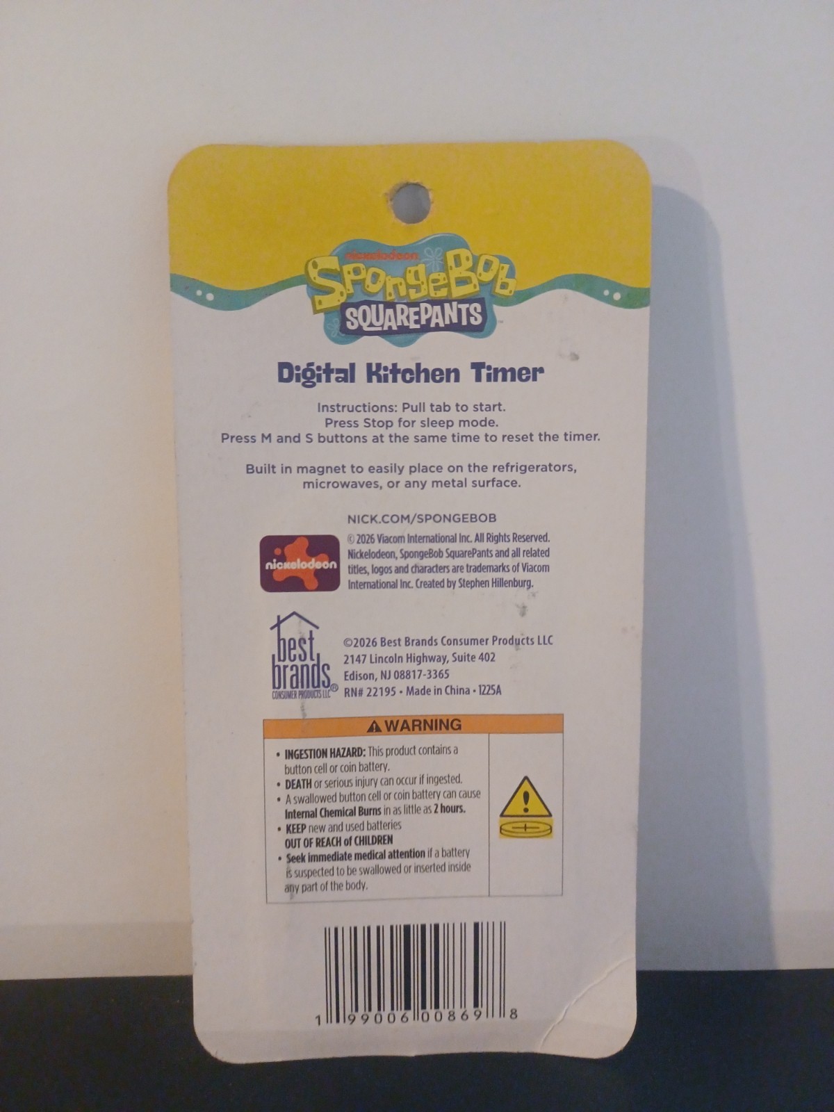 SpongeBob Squarepants Digital Kitchen Timer -NEW