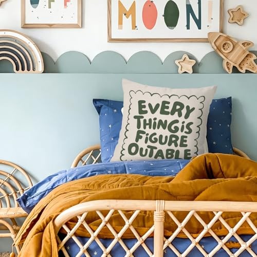 Everything is Figureoutable Inspirational Pillow Covers 18x18, Outable