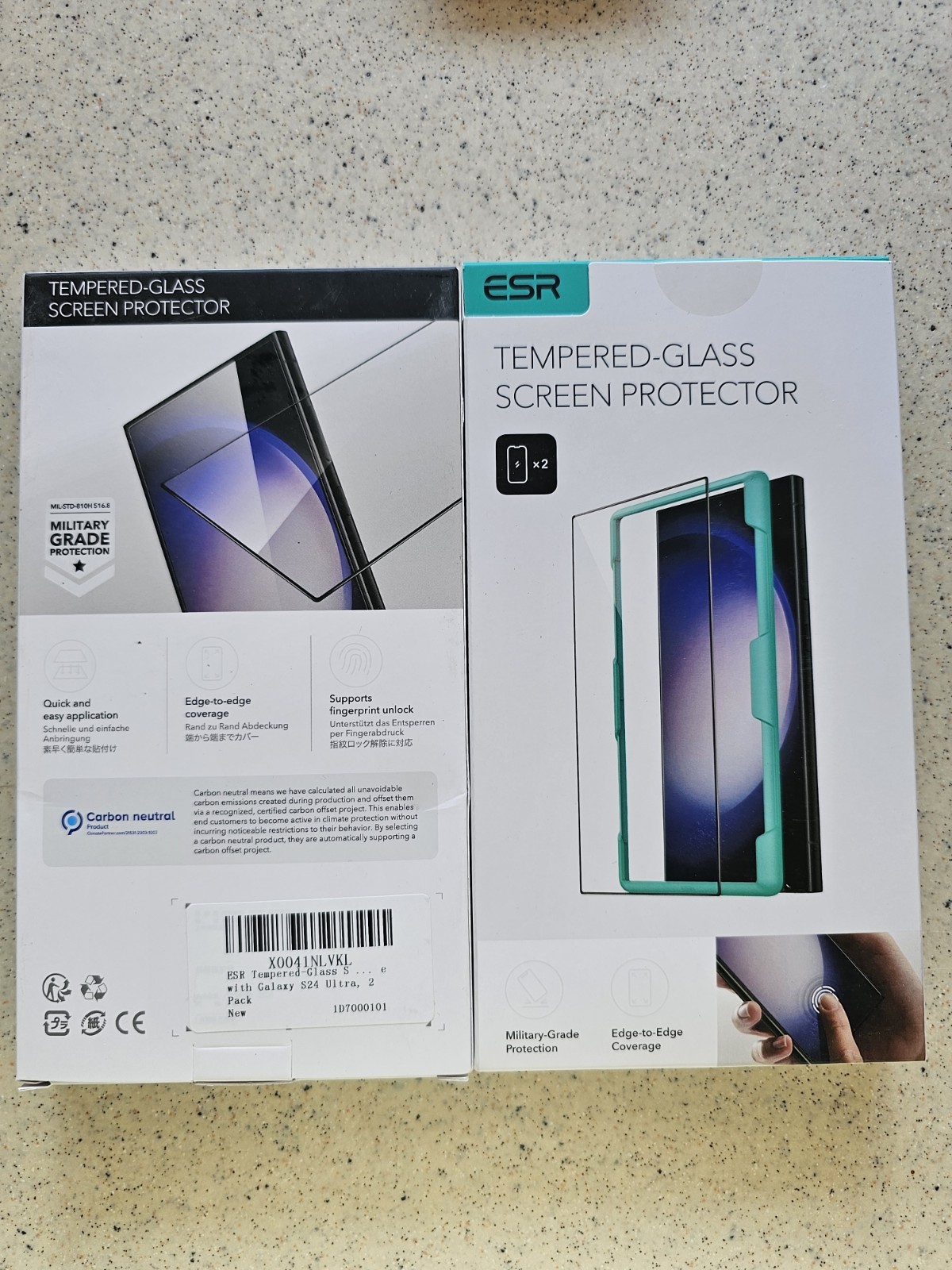 2packs -ESR for Samsung S24 Ultra 2 Pack Clear  Screen Protector with Auto Align
