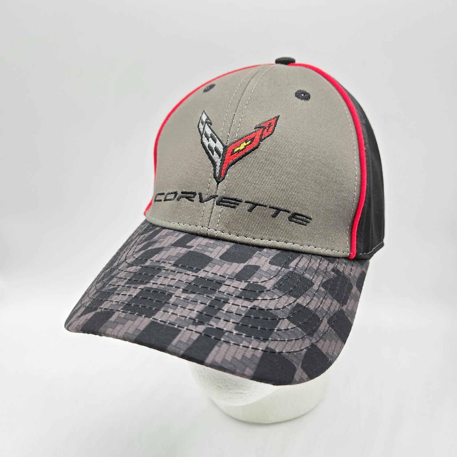 C8 Corvette Carbon Flash Checkered Bill Hat Cap Strapback Pre-owned Excellent