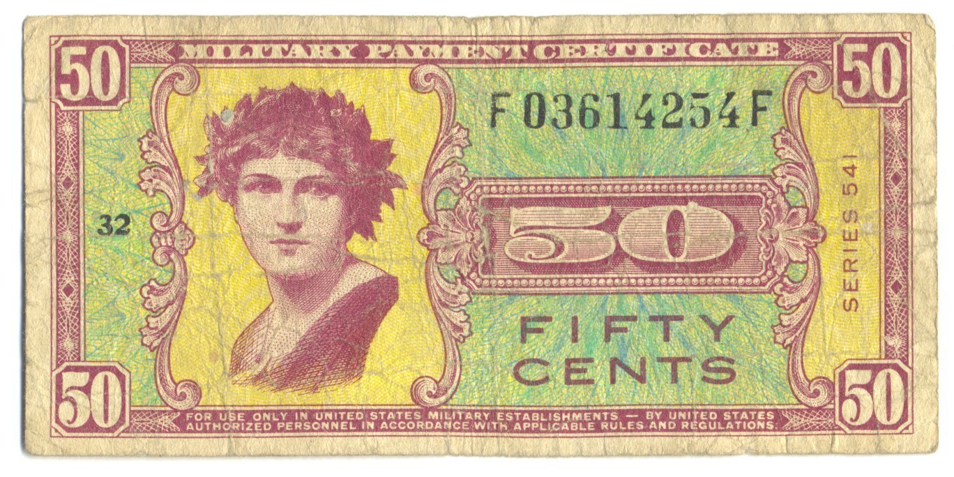 US Military Payment Certificate 50 Cents Series 541