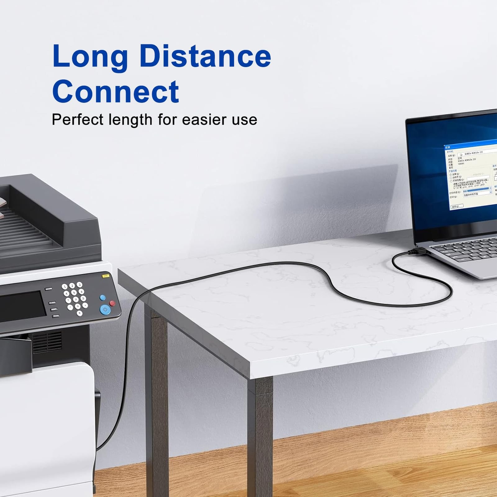 USB Printer Cable 6FT Type A to Type B Printing Cable, High-Speed Print Cord ...